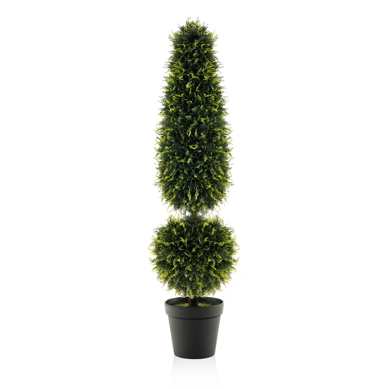Faux Topiary Tree with Natural Vine, Metal Base and UV Resistant Leaves